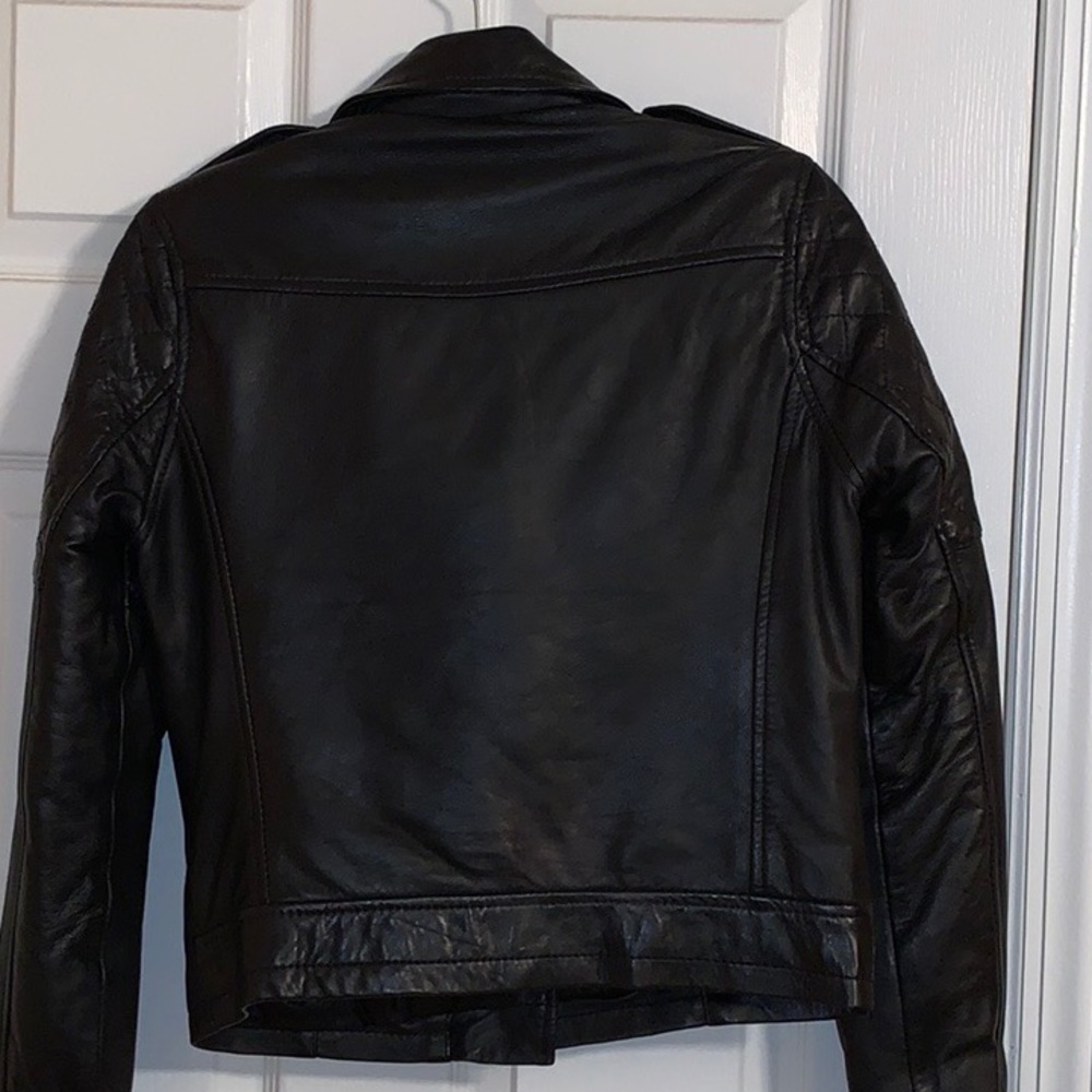Genuine Leather Moto Jacket - Picture 3 of 4
